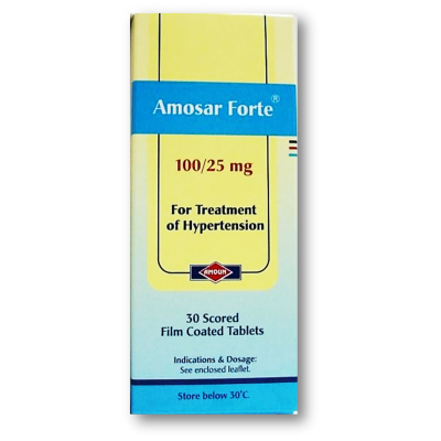 Amosar Forte 100 / 25 mg ( Hydrochlorothiazide + Losartan ) 30 film-coated tablets